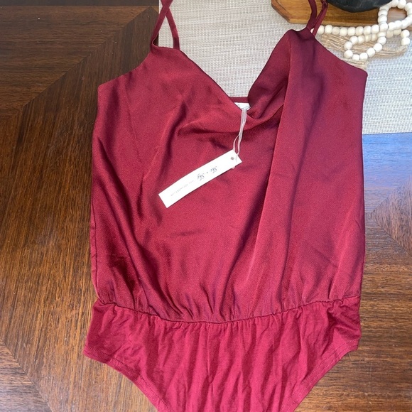 New size medium She + Sky Women's Draped Neck Sleeveless Bodysuit - Picture 2 of 3